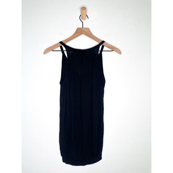 Club Monaco Black Bubble Tank Top XS Sleeveless V Neck Minimalist - Picture 4 of 6